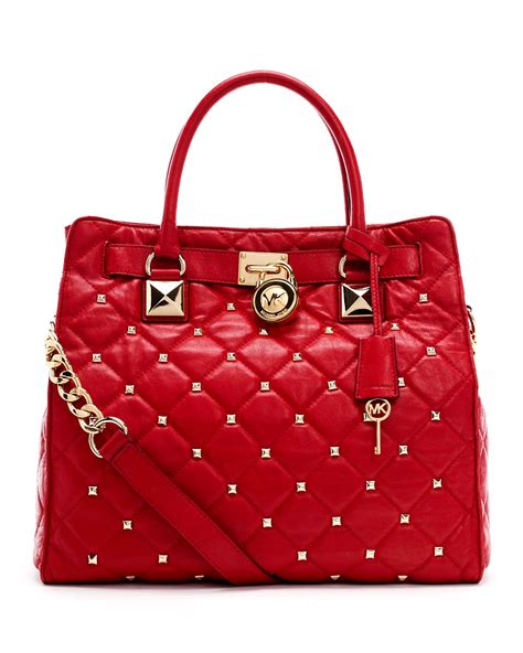 michael kors large red hand bag